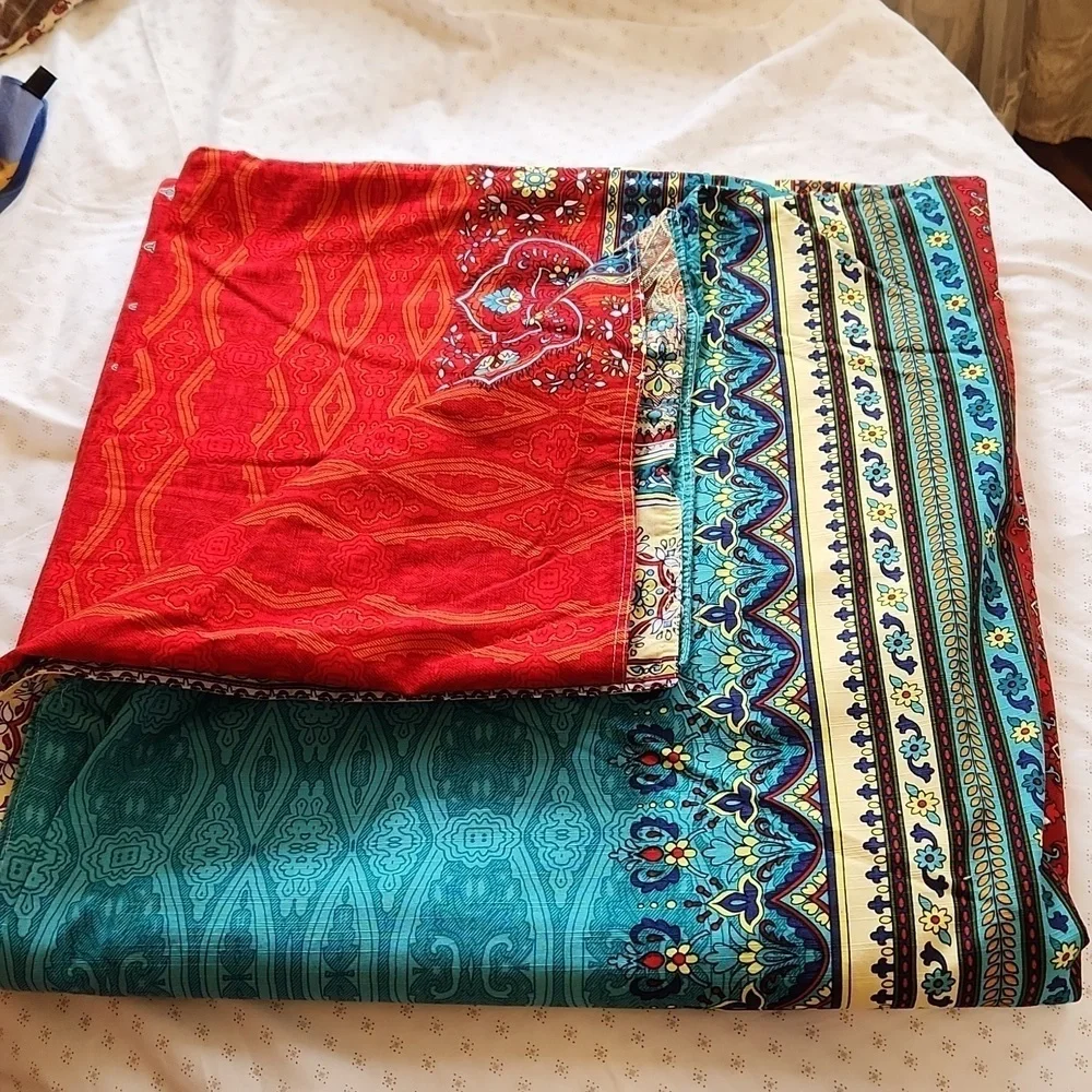 NWOT Bohemian multicolor floral print heavy cotton duvet cover 90